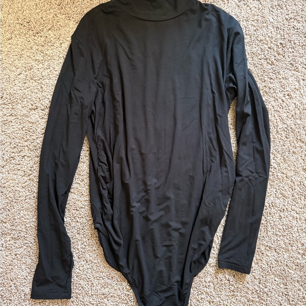 Black Maternity Long Sleeve Bodysuit